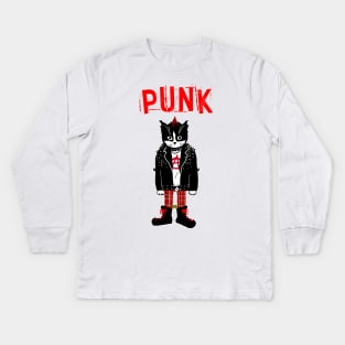 Punk Cat Kids Long Sleeve T-Shirt